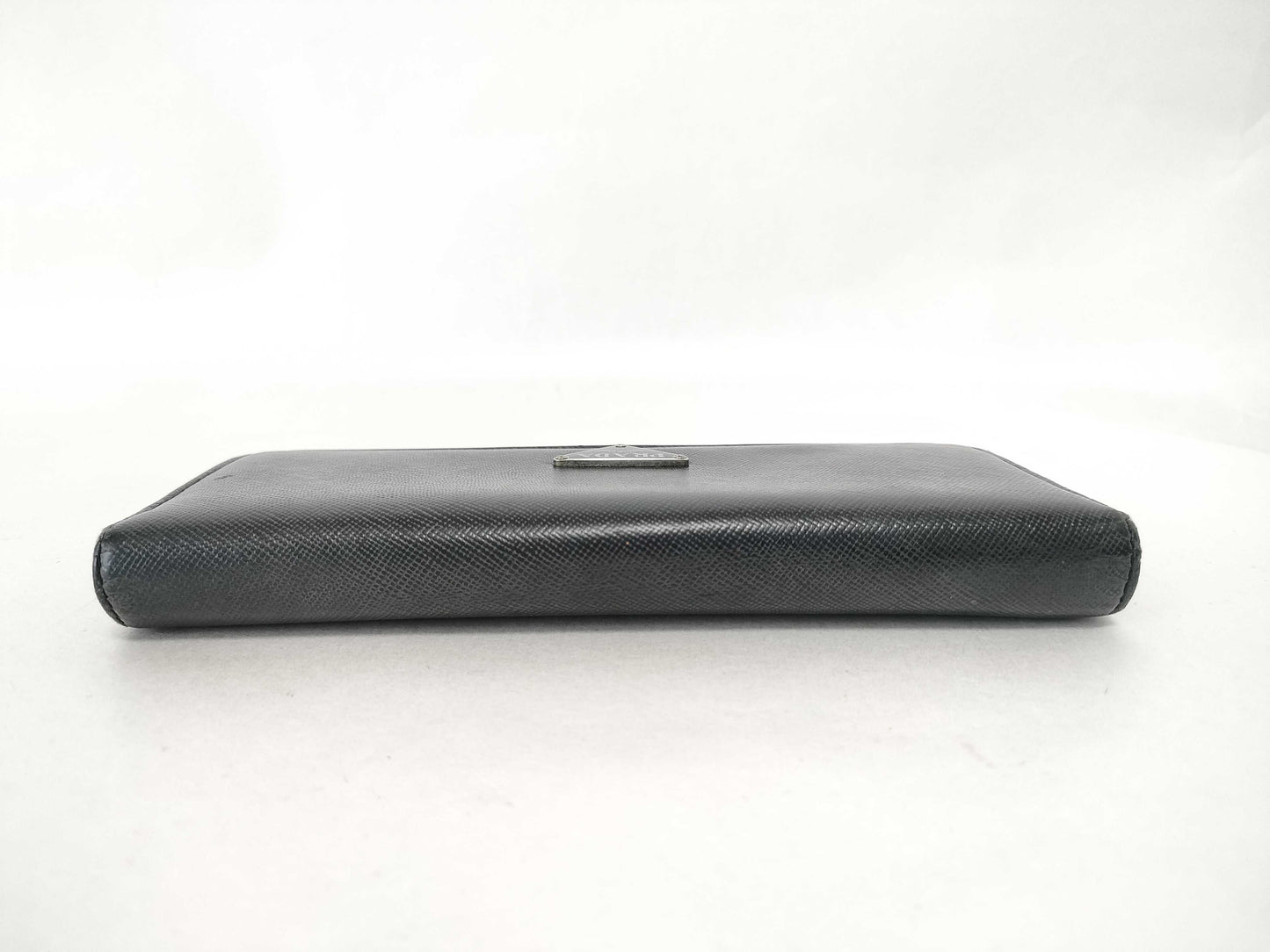 PRADA Prada long wallet black logo plate wallet