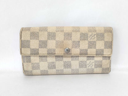 LOUIS VUITTON Damier Azur Louis Vuitton Wallet Portefeuille Sarah Damier Azur M12047 N61735 Wallet