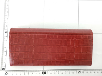 Yves Saint Laurent red leather long wallet