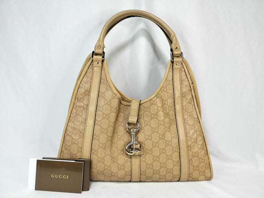 GUCCI Jackie Gucci Handbag Jackie Shima Beige Shoulder Bag