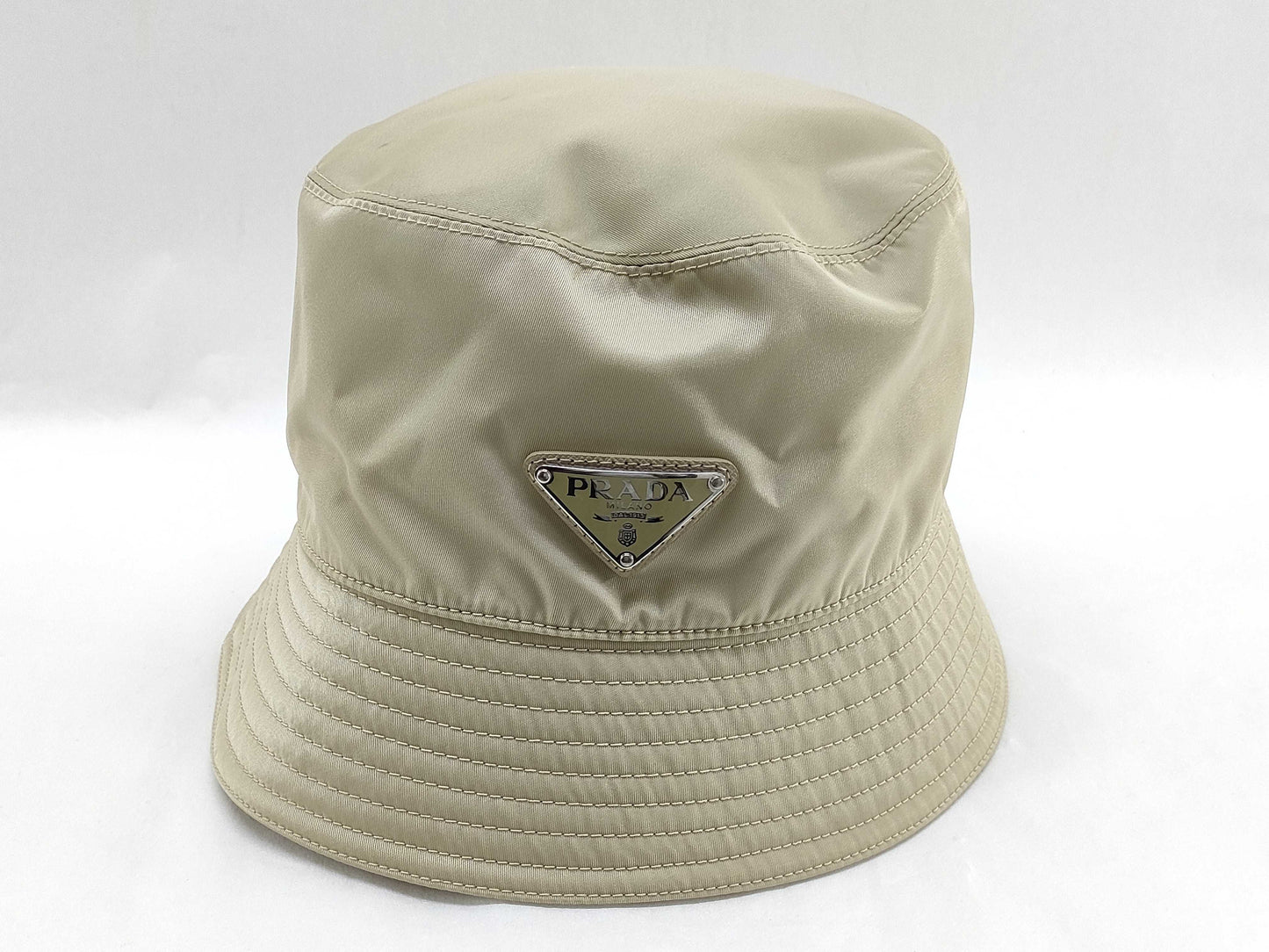 PRADA Prada Bucket Hat Beige/Nylon 1HC137 Size: M Other Accessories