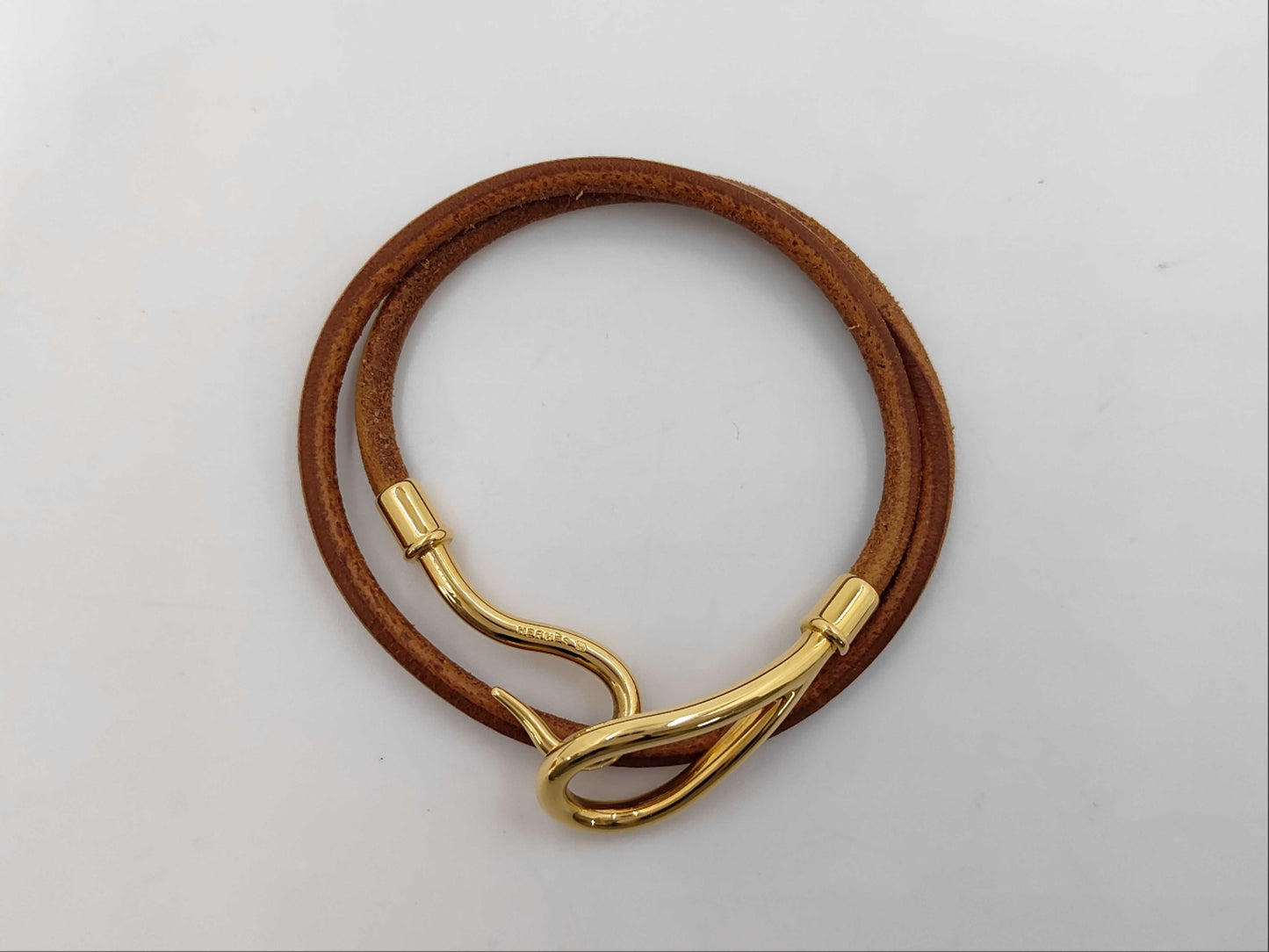 HERMES Hermes Jumbo Leather GD Choker Bracelet Bracelets & Bangles