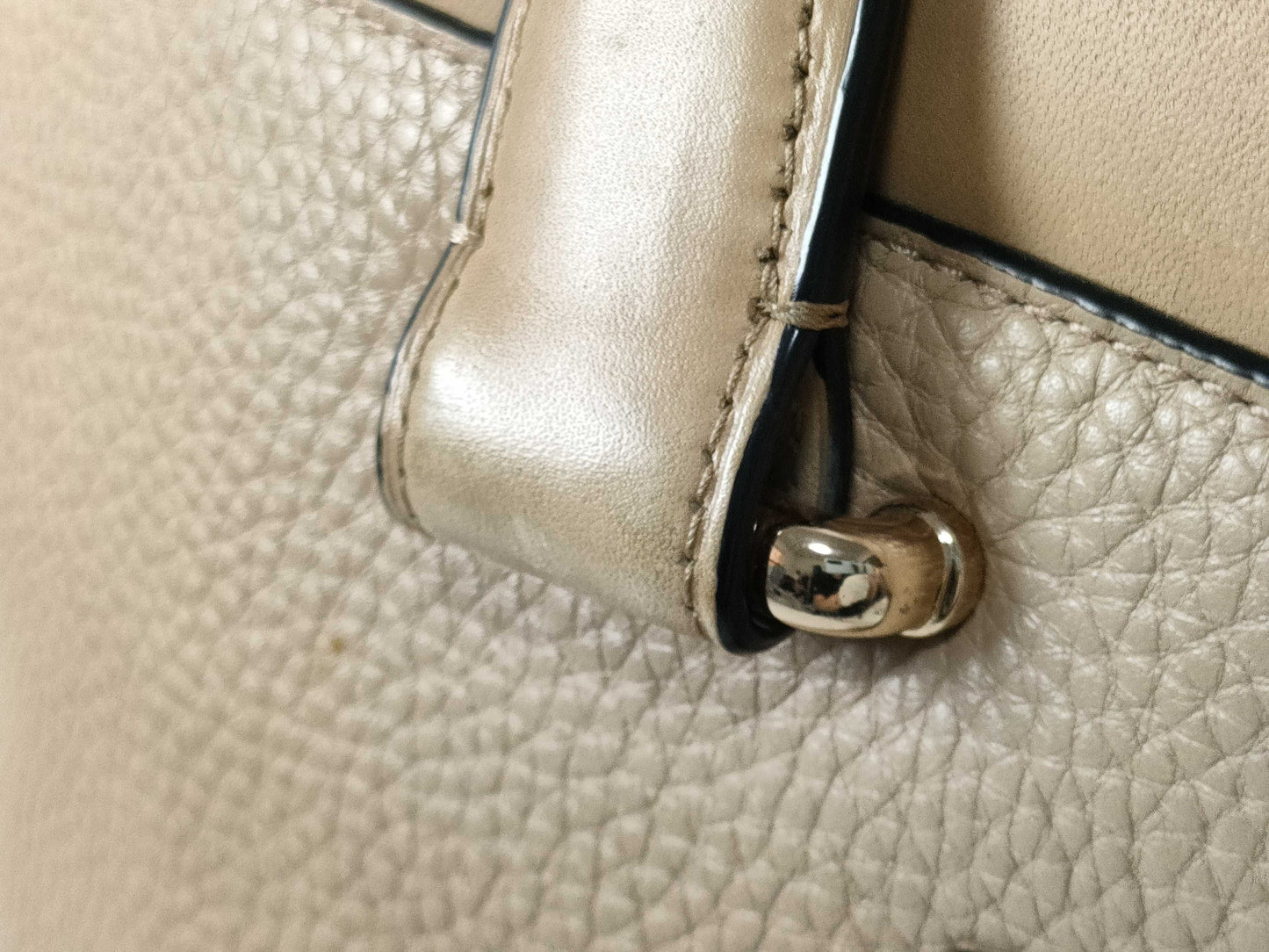 COACH Swagger Double Turn Lock Tote Bag in Beige