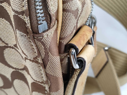 COACH Shoulder Bag Pochette Signature Brown Canvas Shoulder Bag