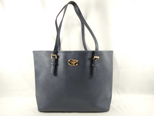 Michael Kors Tote Bag, A4 Size, Logo Plate, Shoulder Strap, Navy Blue, Saffiano Tote Bag