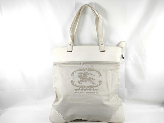 BURBERRY Mini Tote Handbag Nova Check Two-Tone Leather Tote Bag