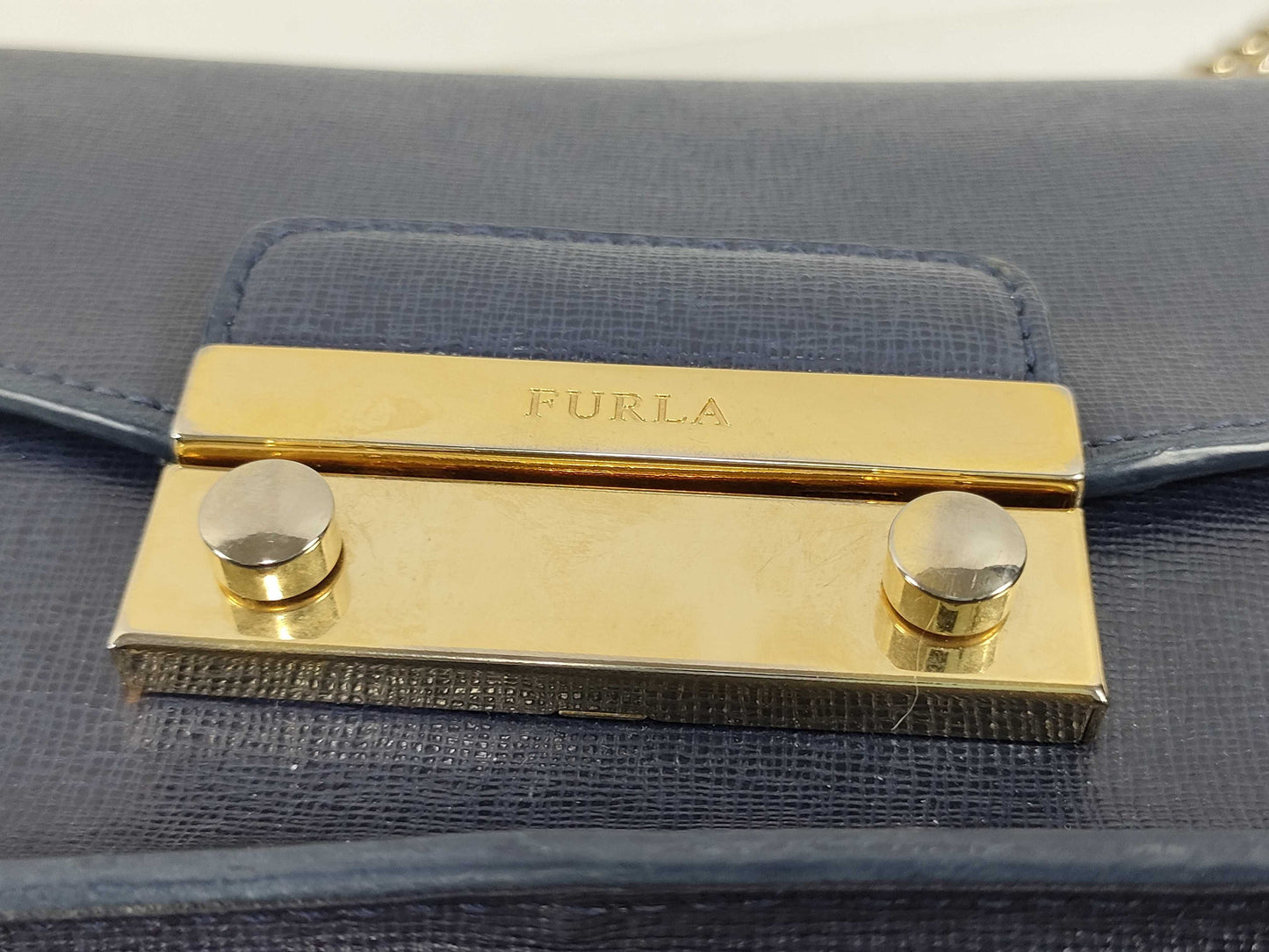 FURLA Metropolis Chain Shoulder Bag with Logo Plate