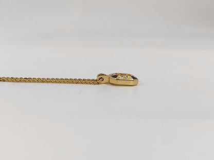 Dior CD Logo Octagon Rhinestone & Black Necklace