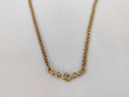 Dior CD logo rhinestone necklace