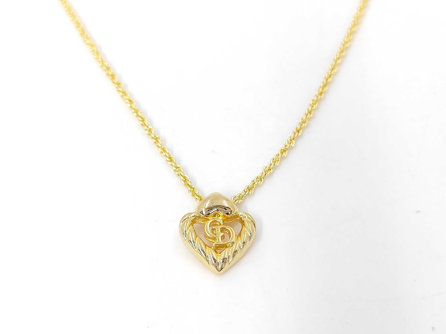 Dior CD logo heart necklace