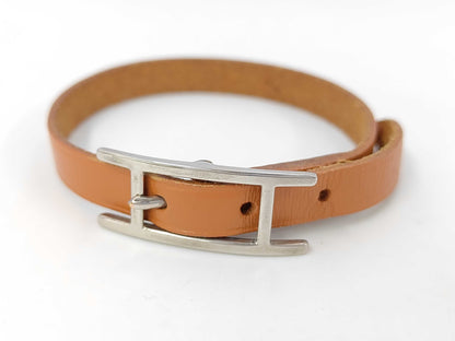 HERMES Leather Bangle Bracelet/Bangle