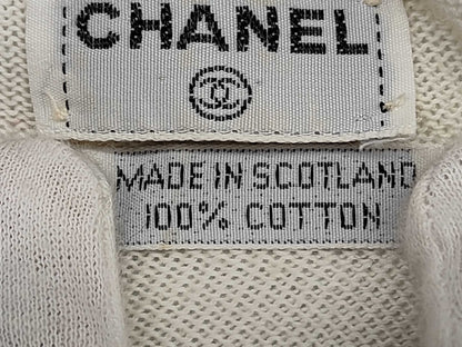 CHANEL CHANEL Coco Button Knit White Size M Tops