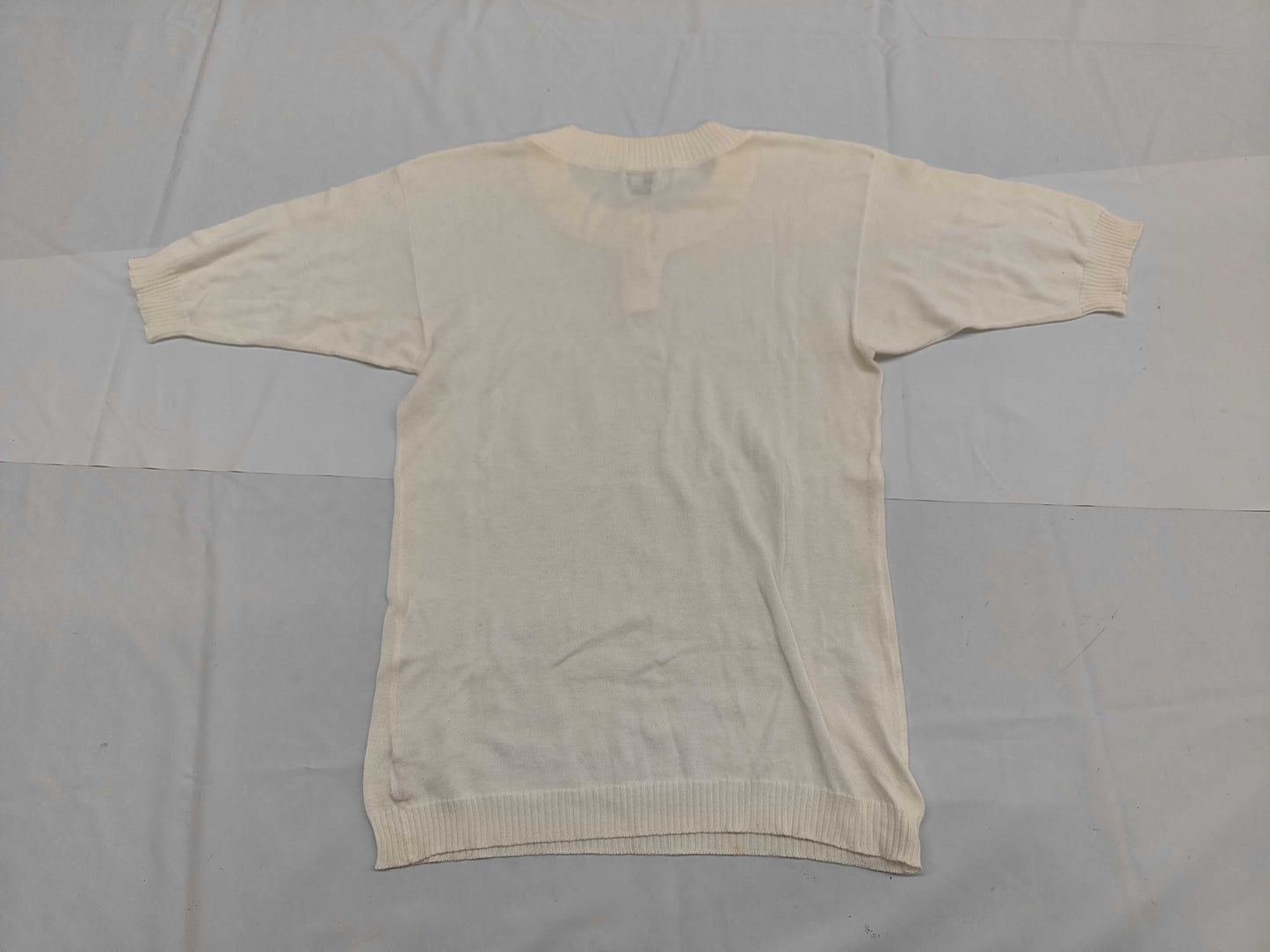 CHANEL CHANEL Coco Button Knit White Size M Tops