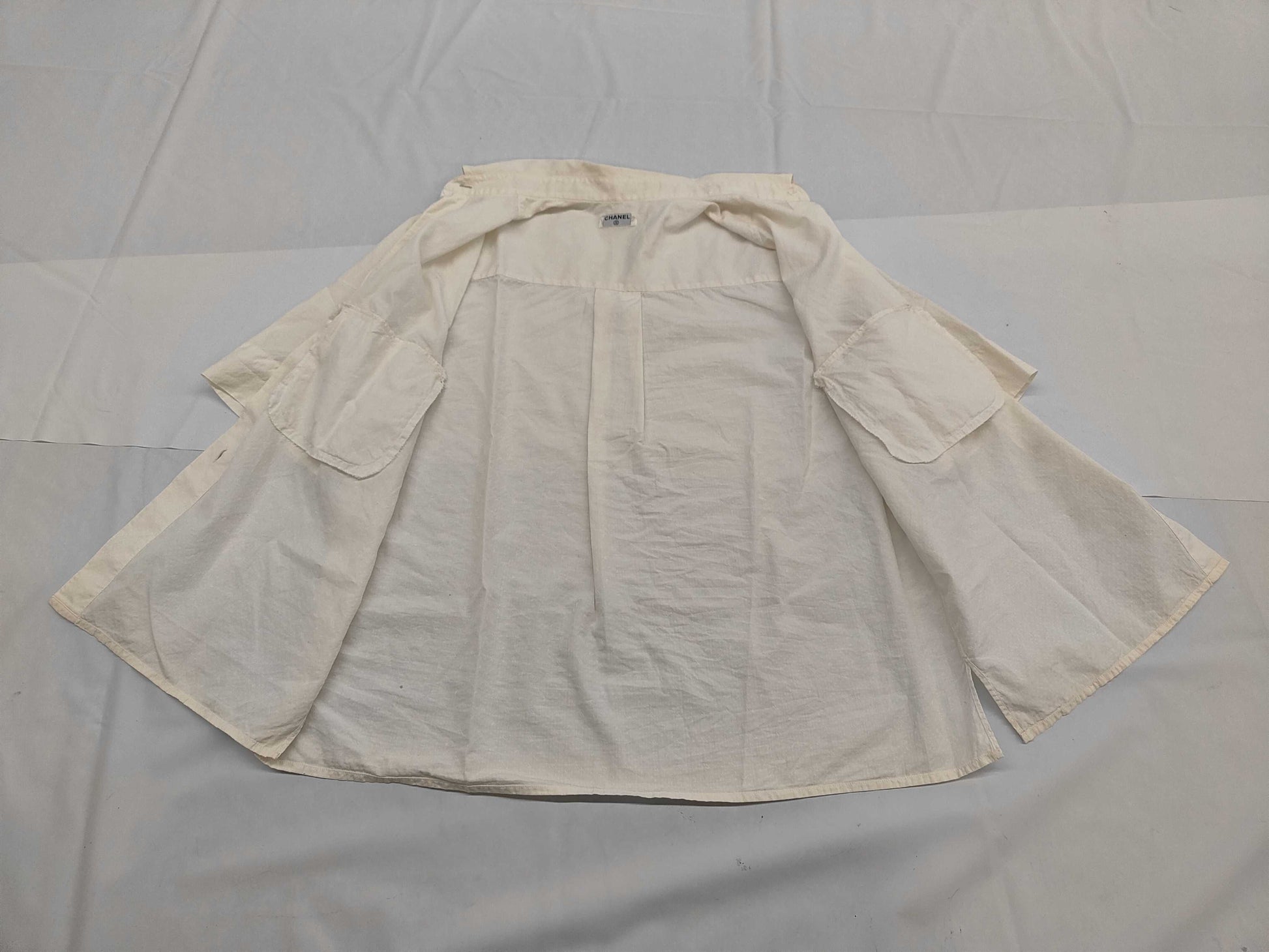 CHANEL CHANEL Coco Button Shirt White Size 36-38 