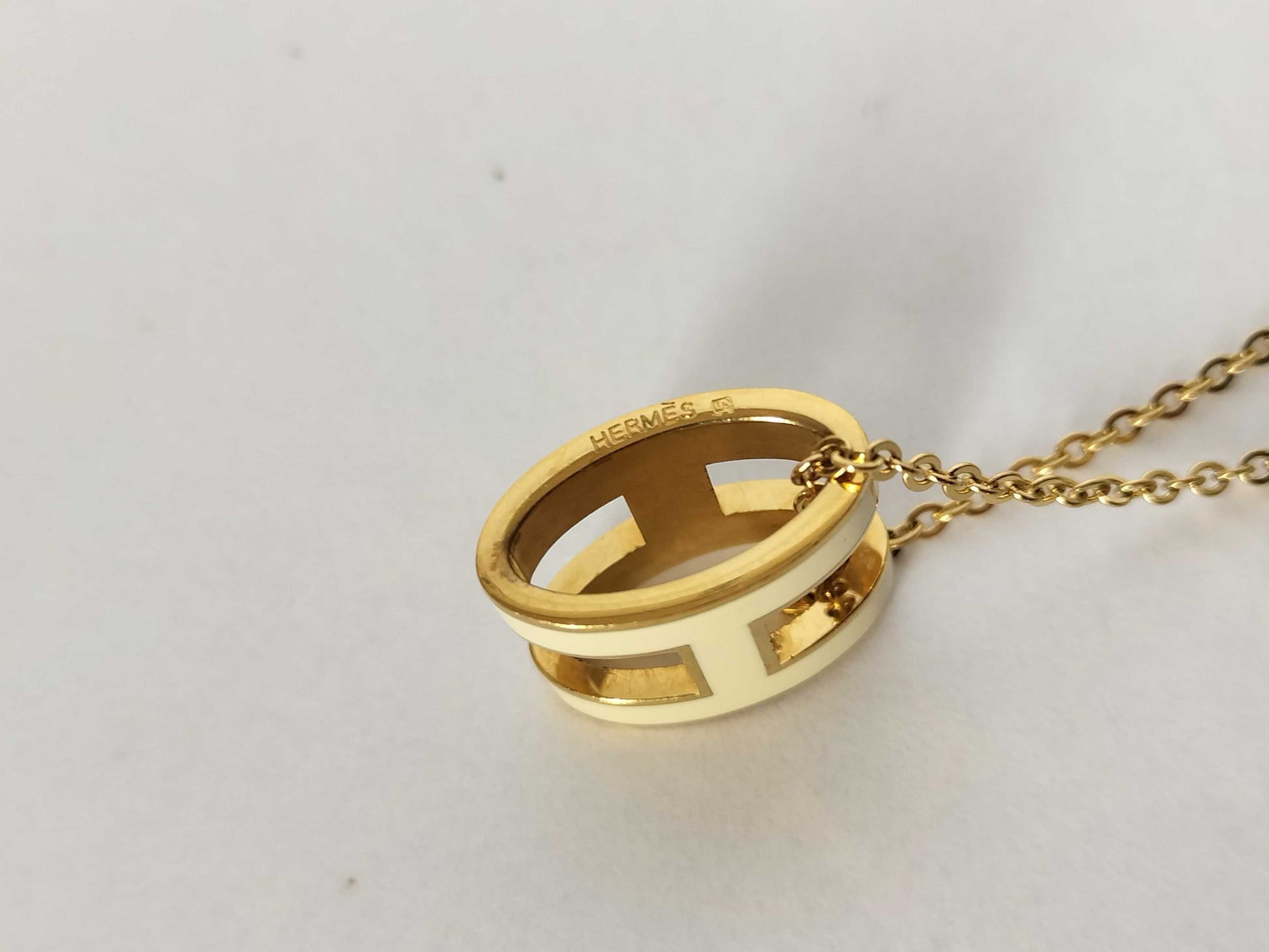 HERMES HERMES Pop Ash H Necklace Gold Necklace