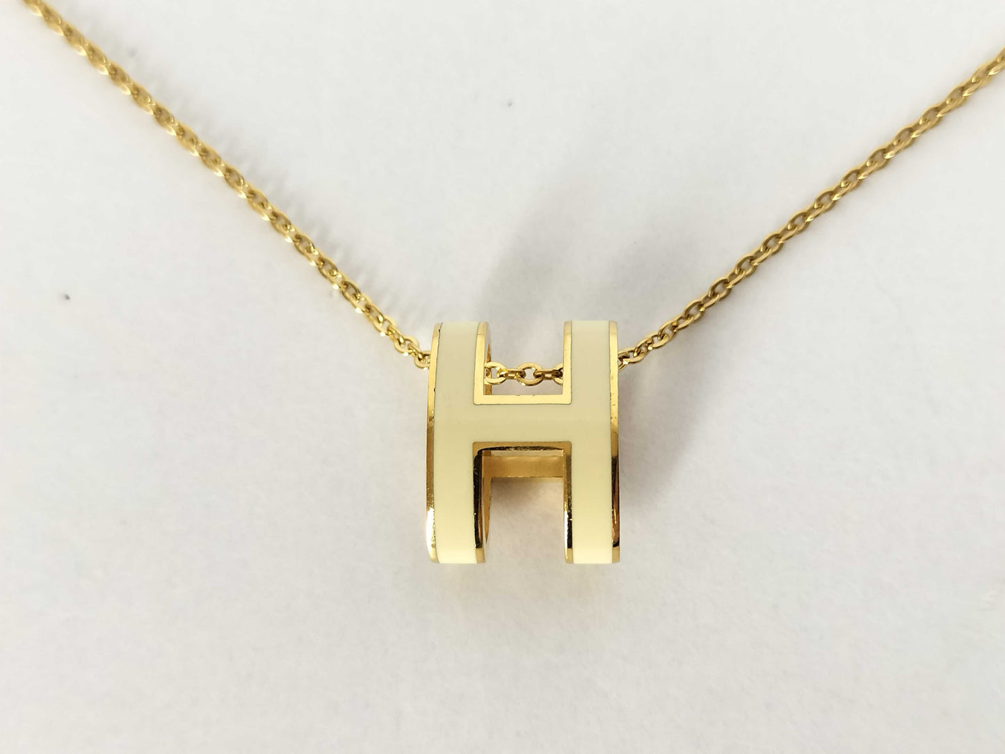 HERMES HERMES Pop Ash H Necklace Gold Necklace