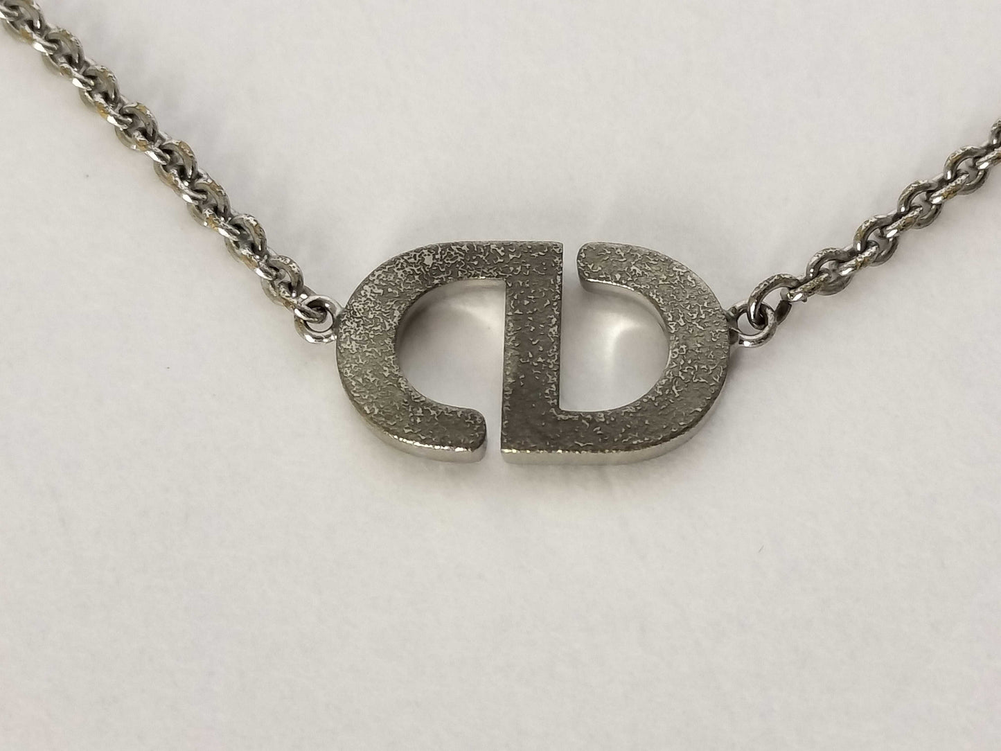 Dior CD logo rhinestone necklace