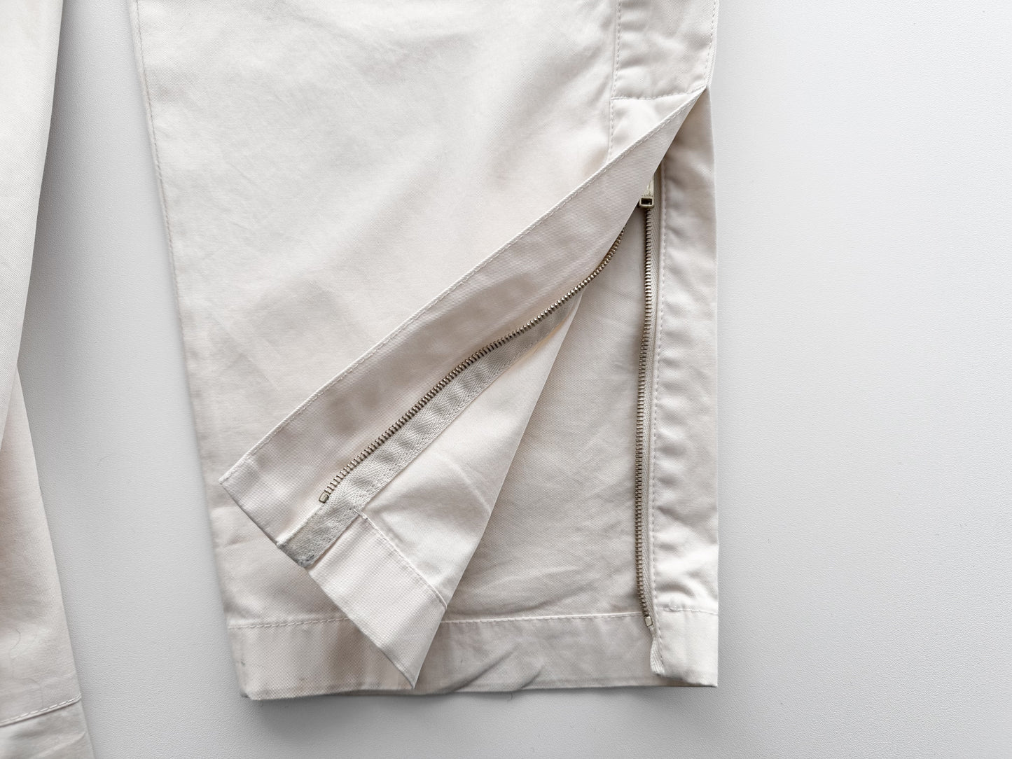 JIL SANDER JIL SANDER Wide-leg Cotton Pants with Zippered Hems, Size 44