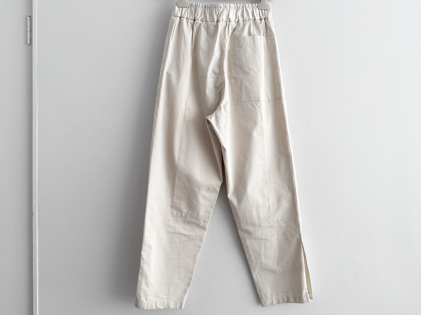 JIL SANDER JIL SANDER Wide-leg Cotton Pants with Zippered Hems, Size 44