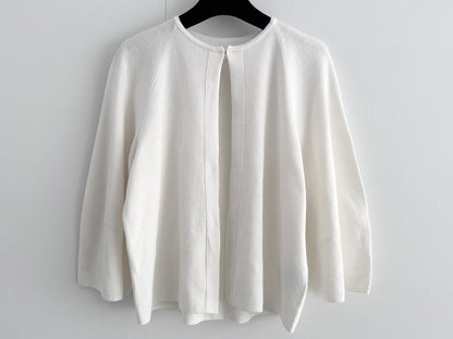 intoca. Linen-Cotton Wide Sleeve Cardigan Bolero