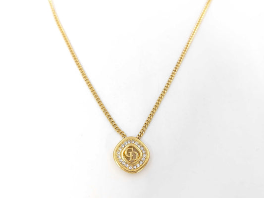 Dior logo rhinestone necklace