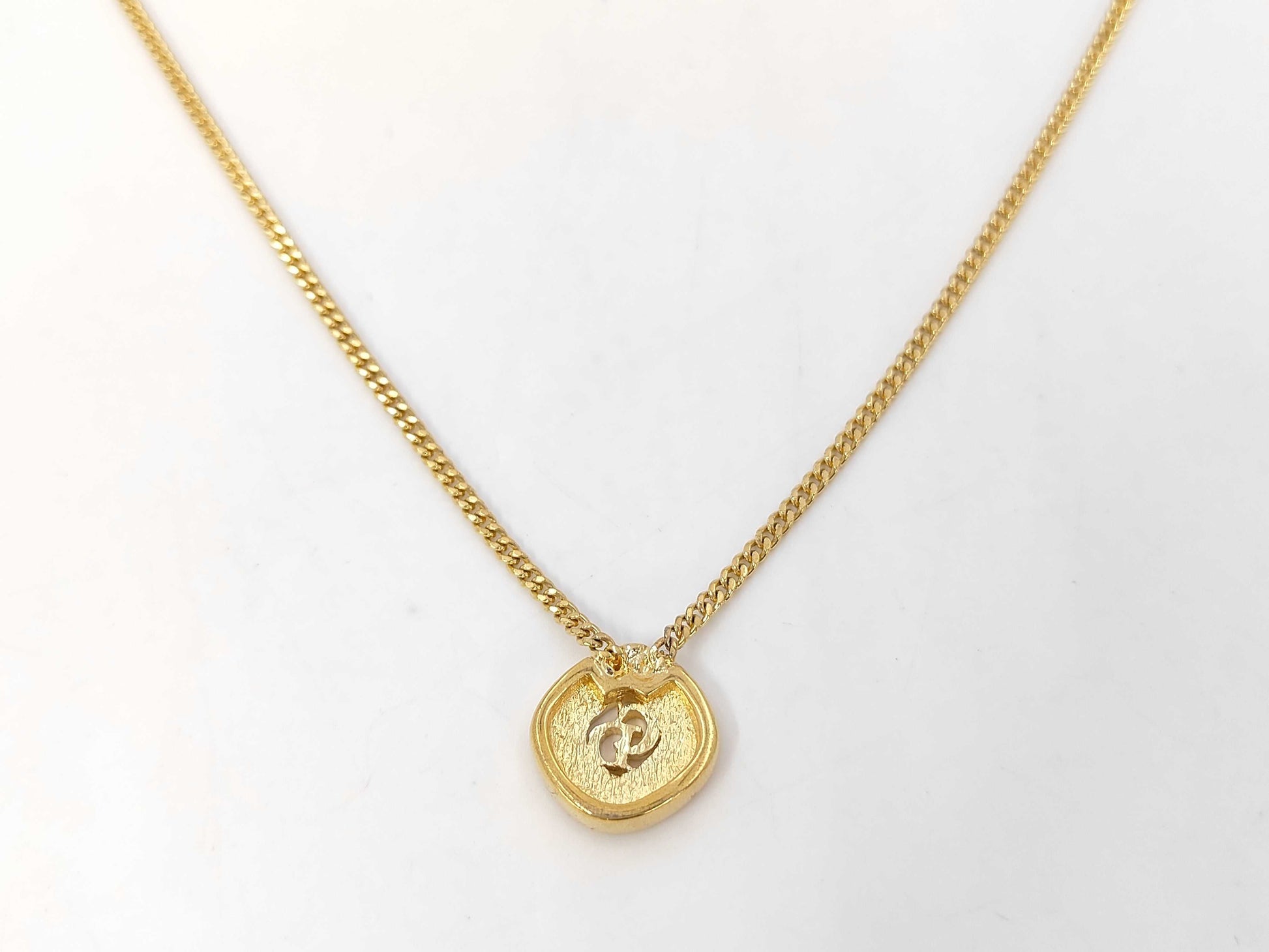 Dior logo rhinestone necklace