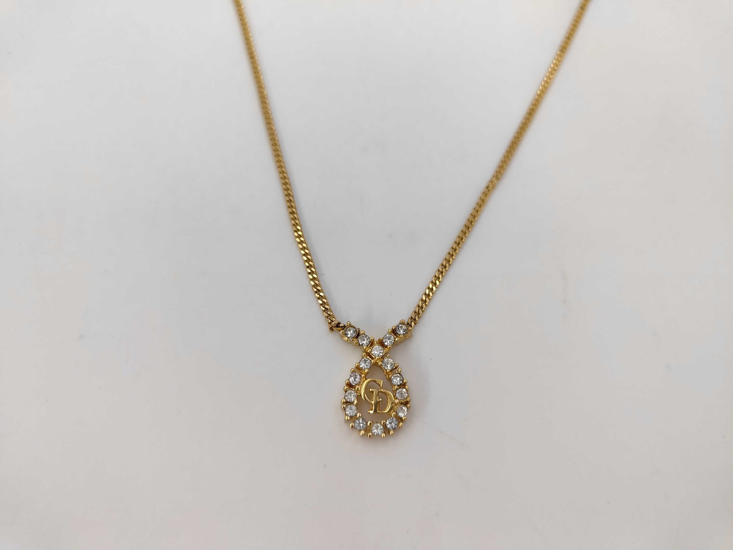 Dior logo rhinestone necklace