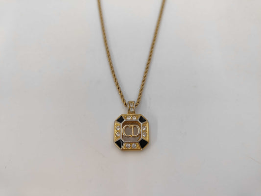 Dior logo rhinestone necklace