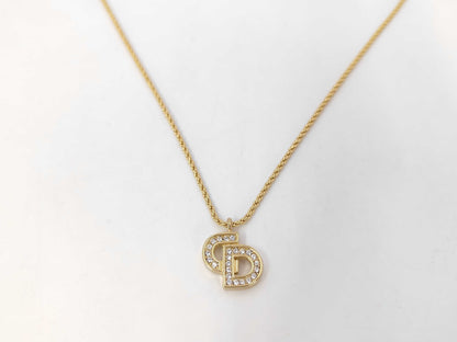 Dior logo rhinestone necklace