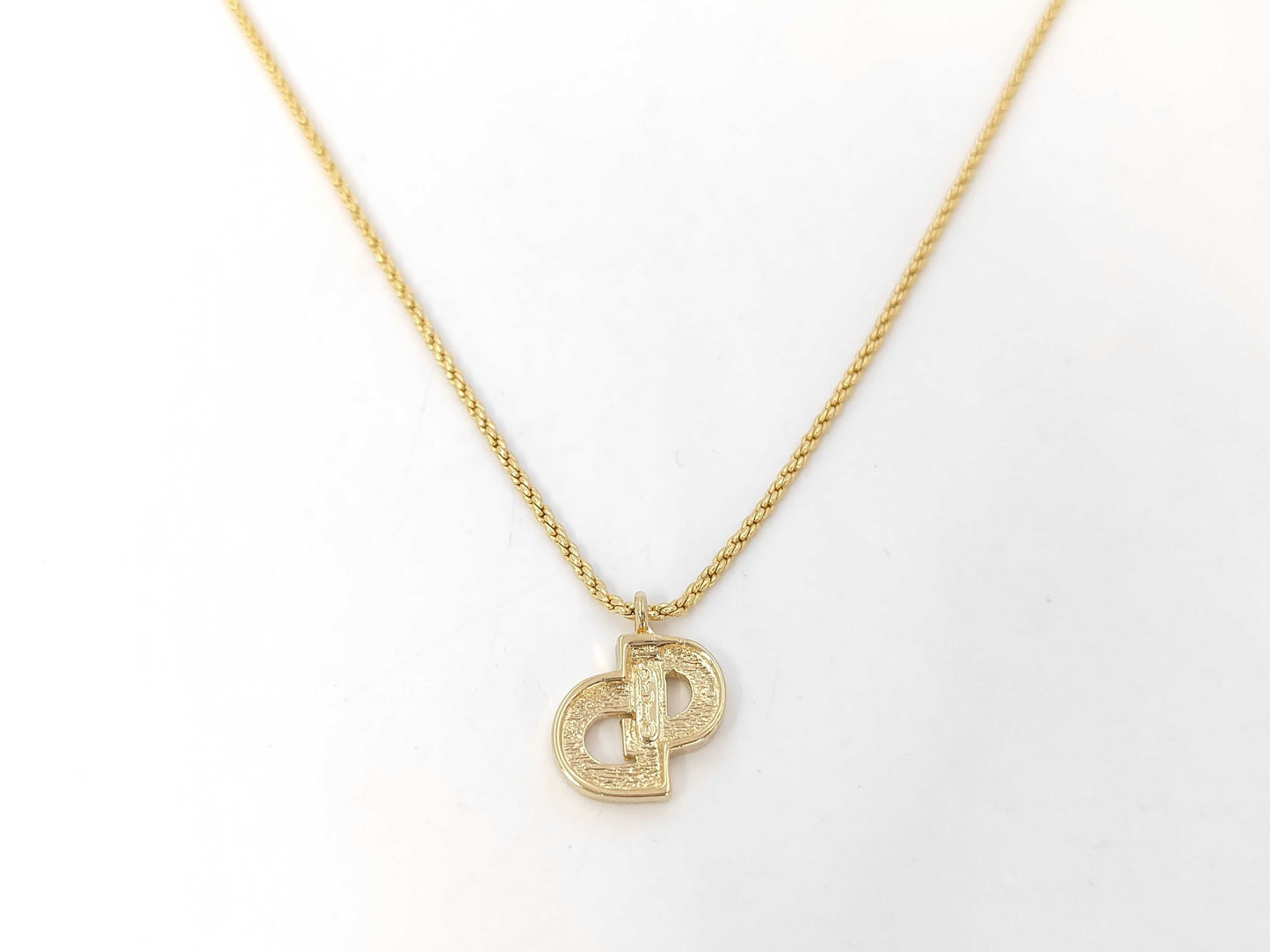 Dior logo rhinestone necklace