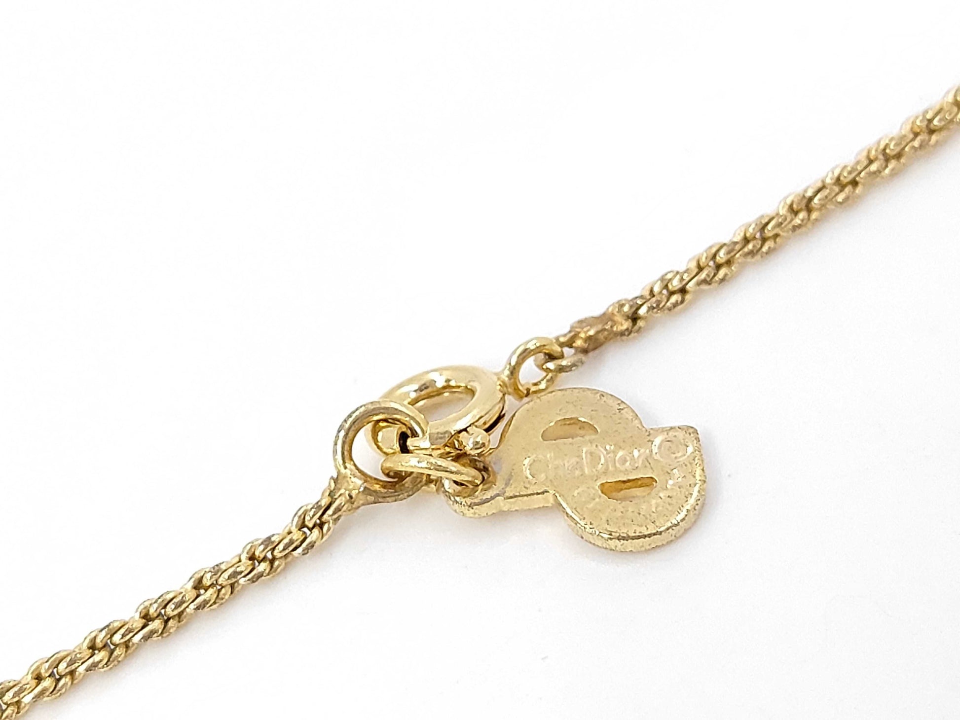 Dior CD logo rhinestone necklace