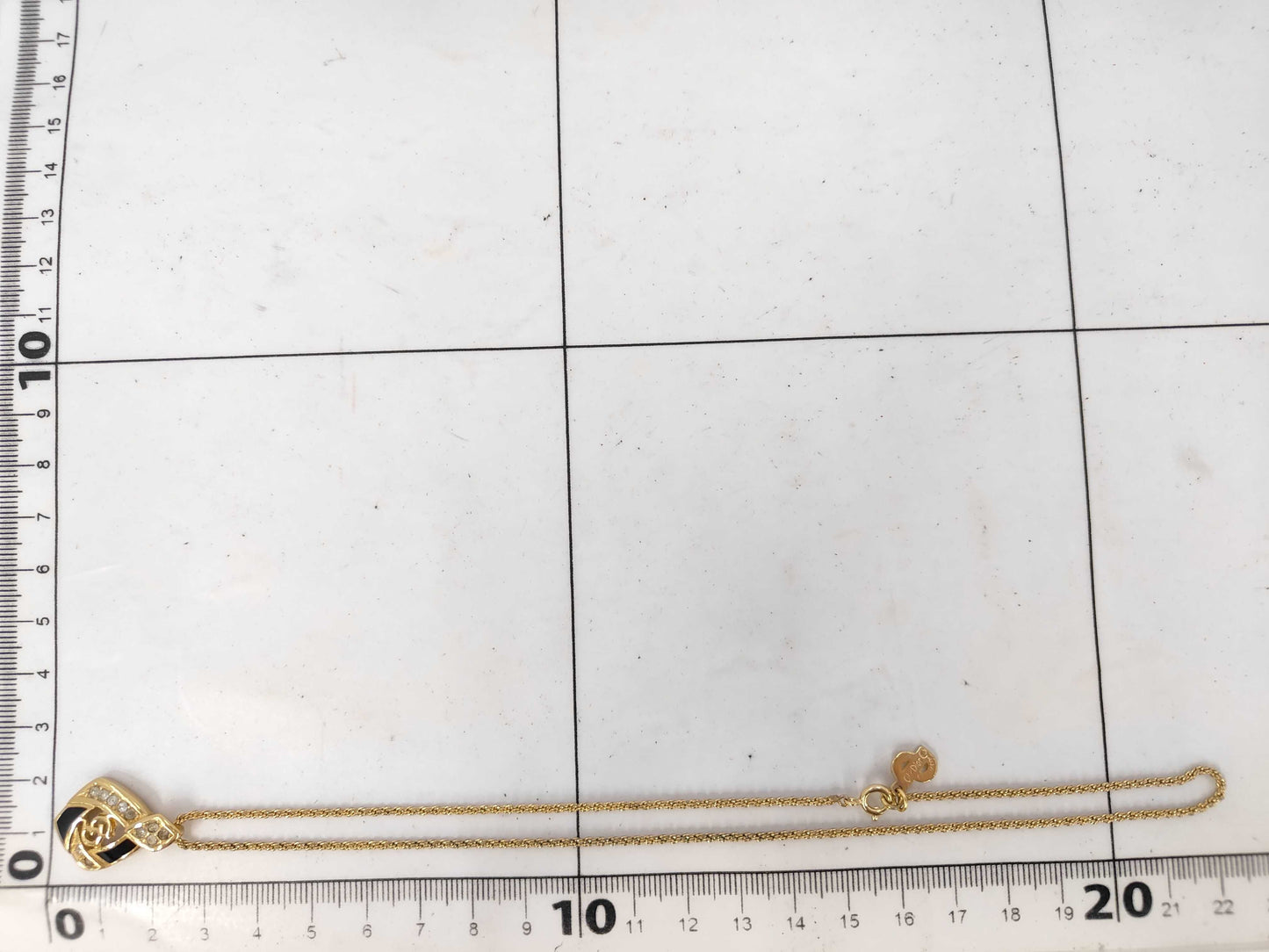 Dior CD logo rhinestone necklace