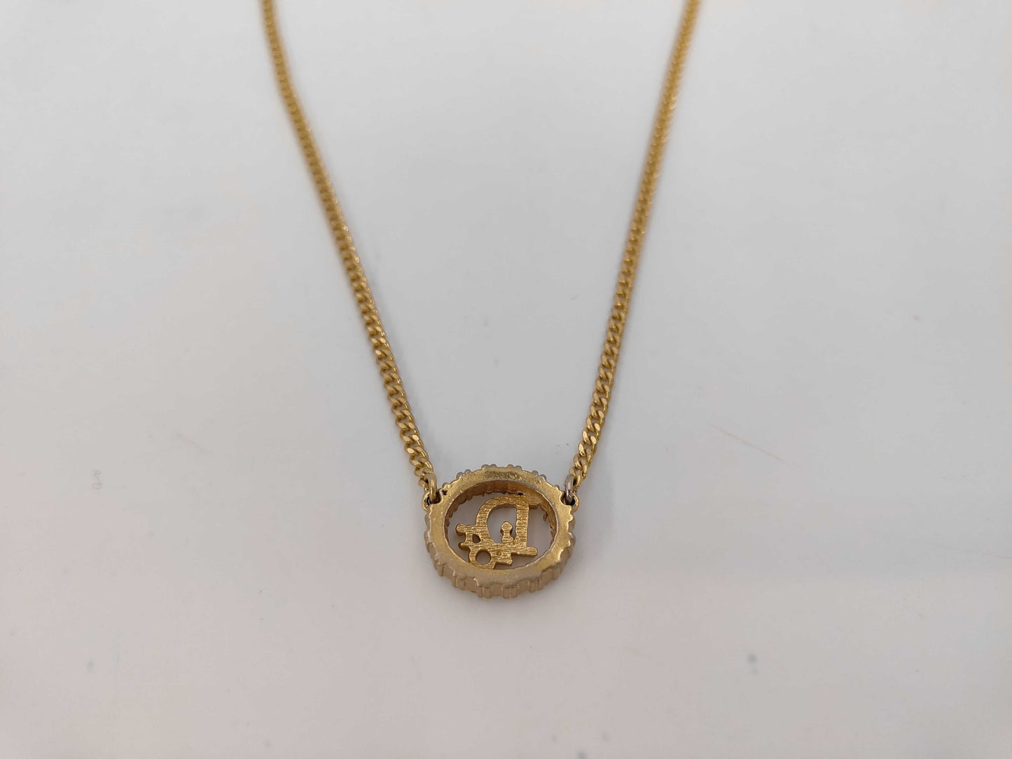 Dior CD logo rhinestone necklace