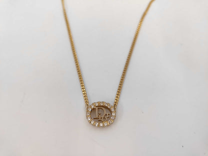 Dior CD logo rhinestone necklace