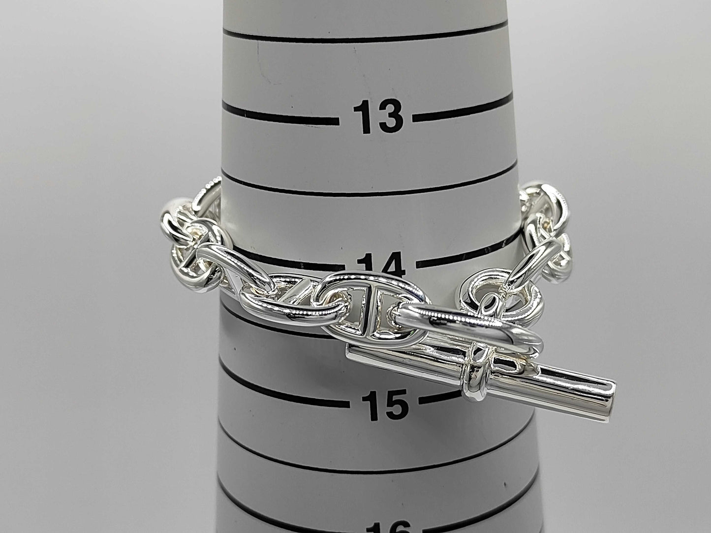 HERMES Chaine d'Ancre MM 14-link 24-stamped bracelet, Ag925, 50.8g, bracelet/bangle