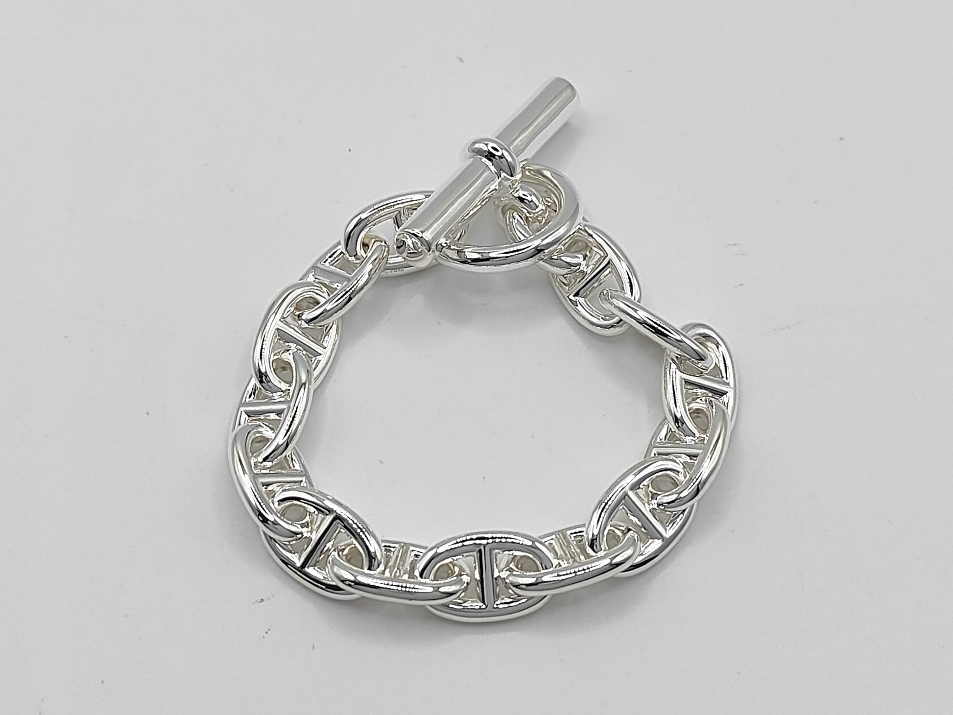 HERMES Chaine d'Ancre MM 14-link 24-stamped bracelet, Ag925, 50.8g, bracelet/bangle