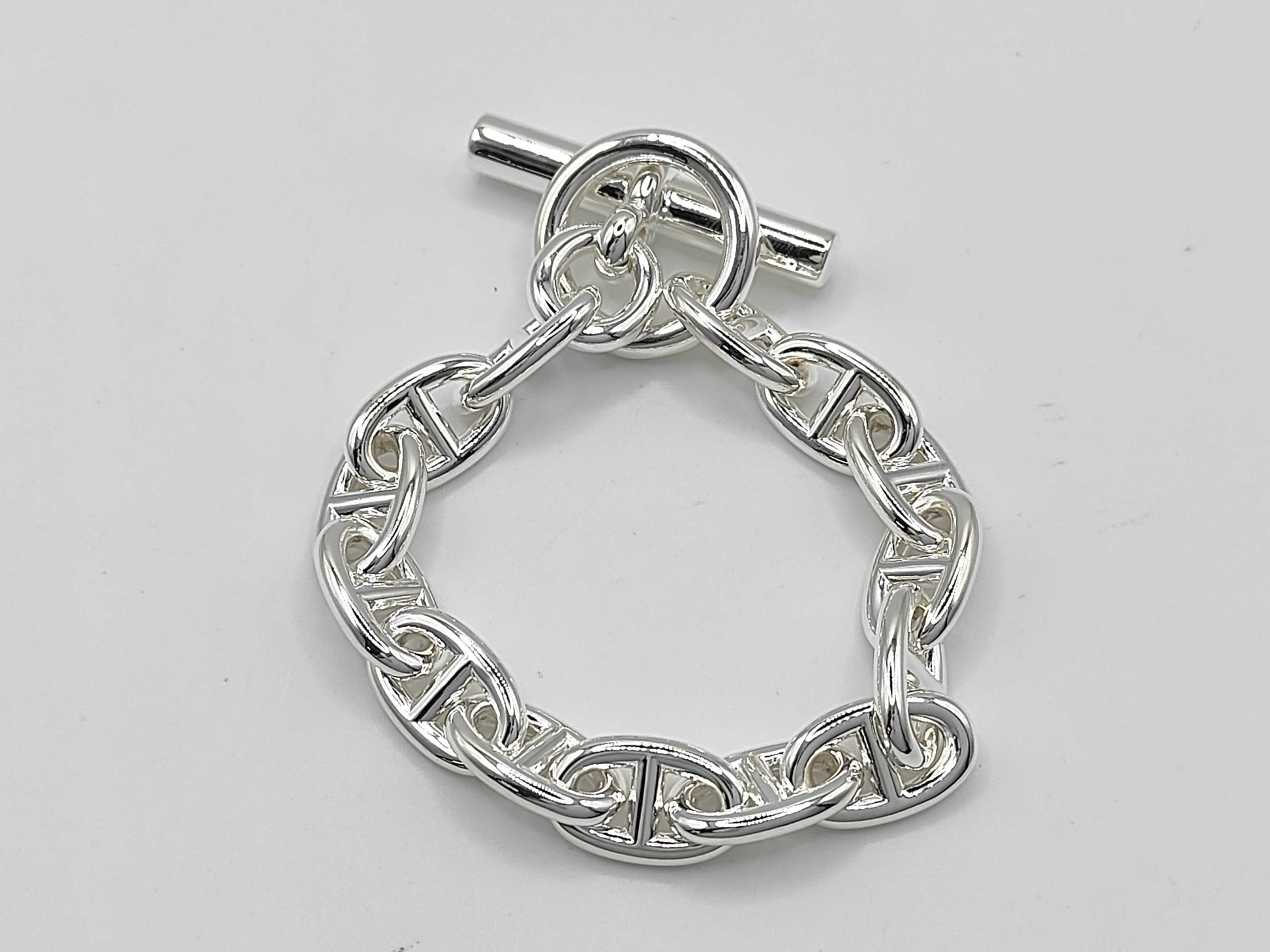 HERMES Chaine d'Ancre MM 14-link 24-stamped bracelet, Ag925, 50.8g, bracelet/bangle