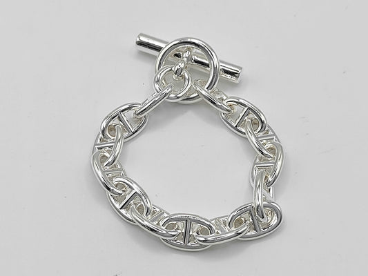 HERMES Chaine d'Ancre MM 14-link 24-stamped bracelet, Ag925, 50.8g, bracelet/bangle