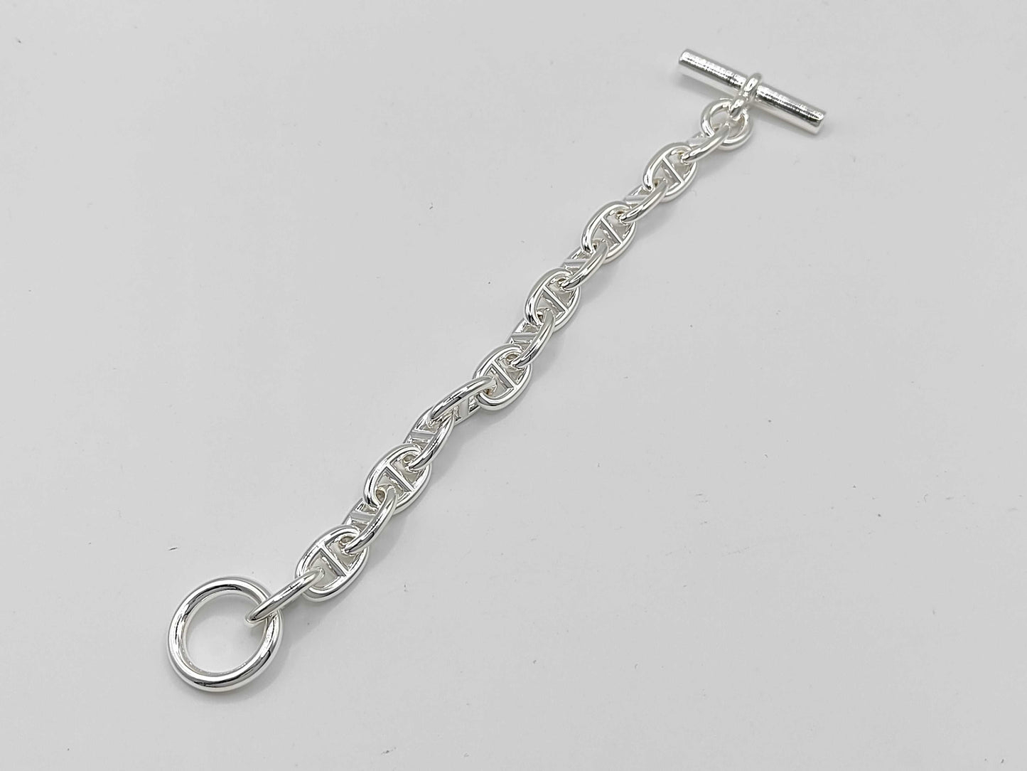 HERMES Chaine d'Ancre MM 14-link 24-stamped bracelet, Ag925, 50.8g, bracelet/bangle