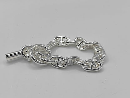 HERMES Chaine d'Ancre MM 15-link 24-stamped bracelet, Ag925, 54.5g, bracelet/bangle