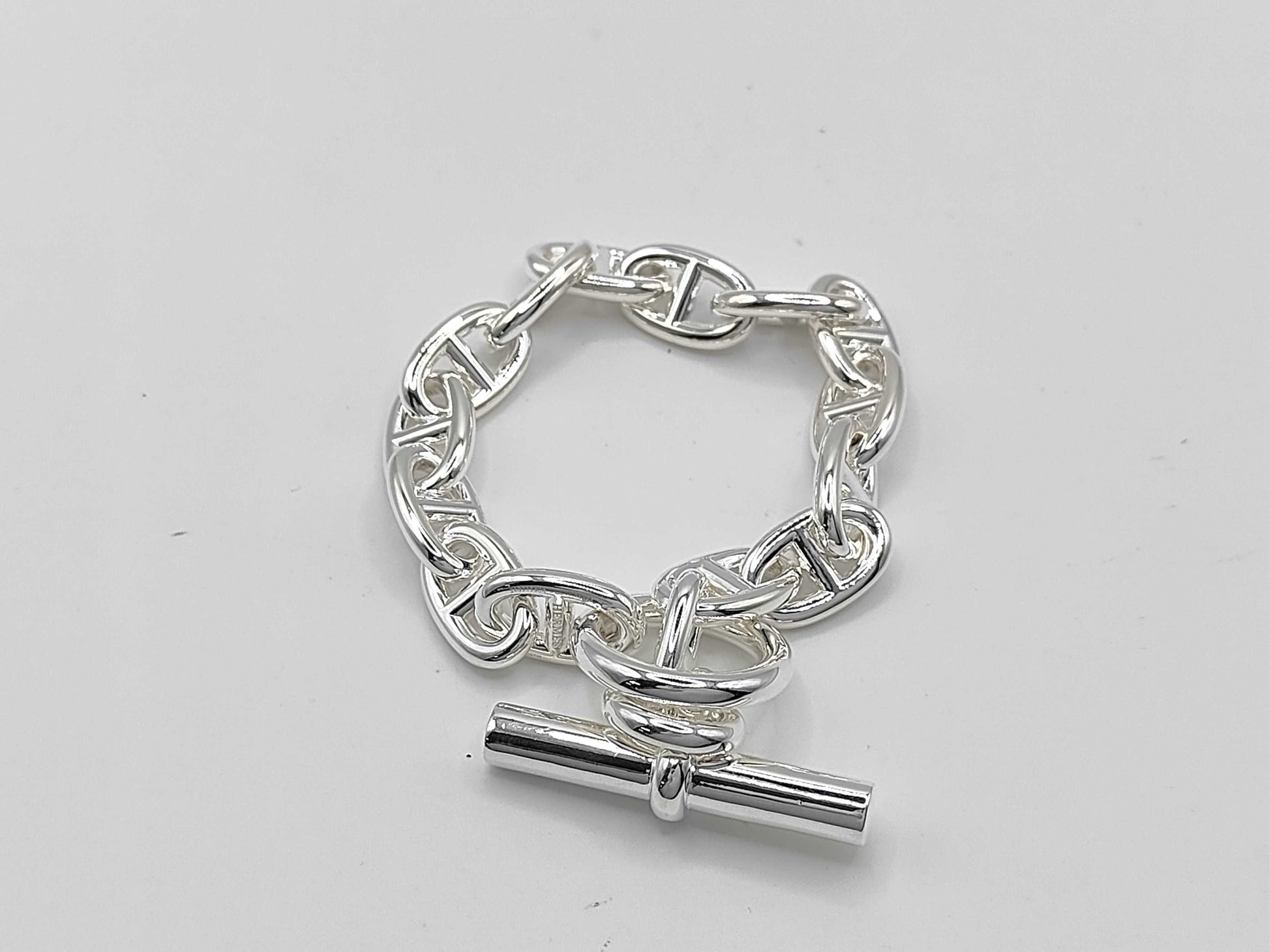 HERMES Chaine d'Ancre MM 15-link 24-stamped bracelet, Ag925, 54.5g, bracelet/bangle