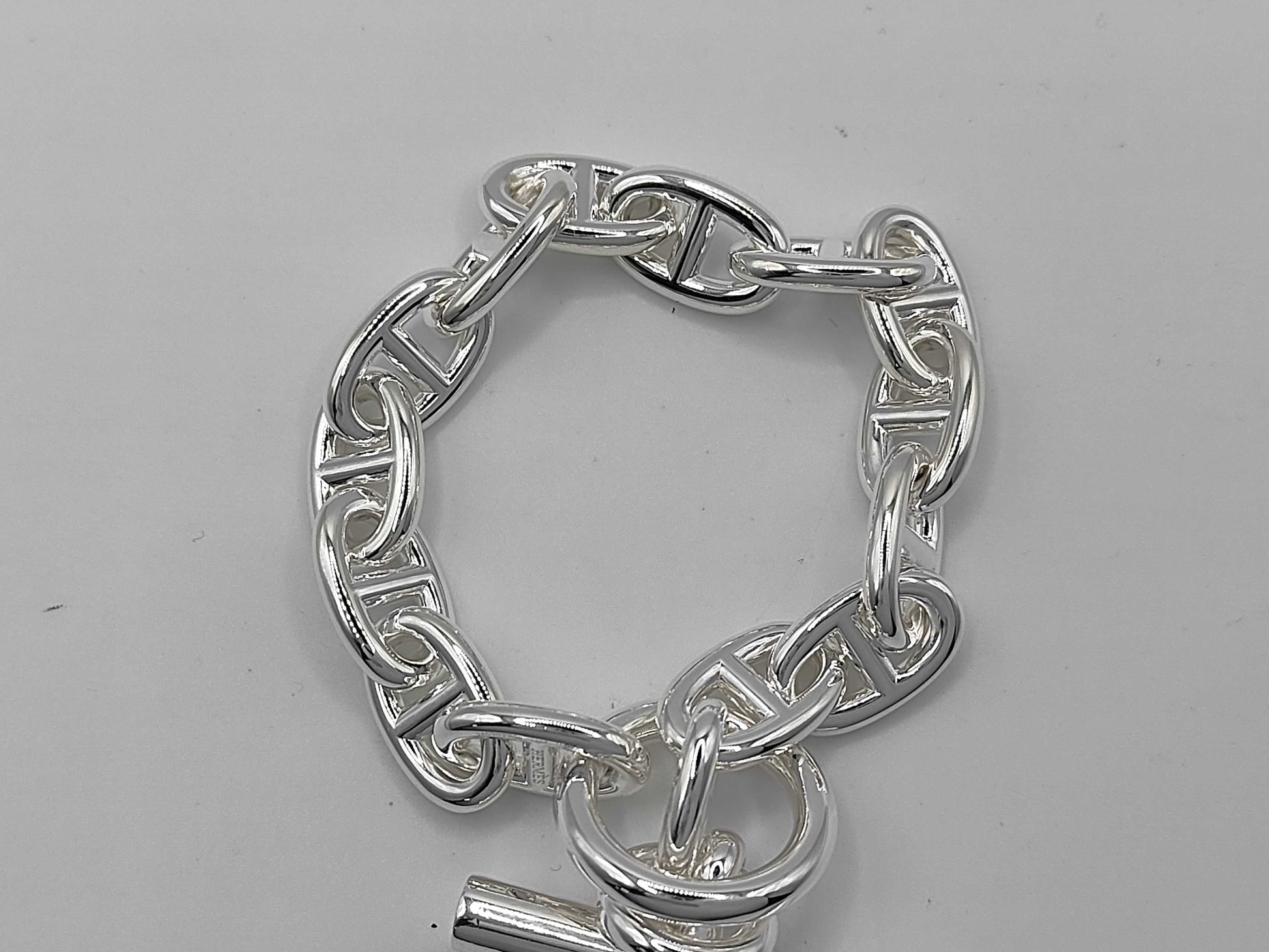 HERMES Chaine d'Ancre MM 15-link 24-stamped bracelet, Ag925, 54.5g, bracelet/bangle