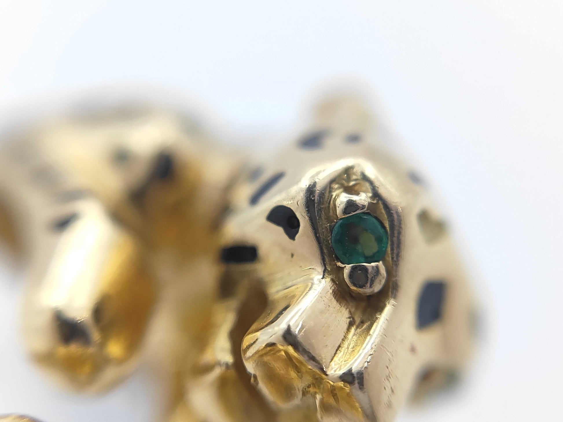 Cartier Panthère 2-Head Naira #53 Colored Stone Lacquer Yellow Gold 750 16.4g Ring 