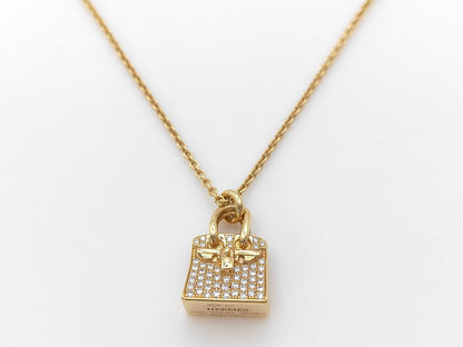 HERMES Birkin Amulet 51D 0.22ct PG Au750 10.3g Necklace 