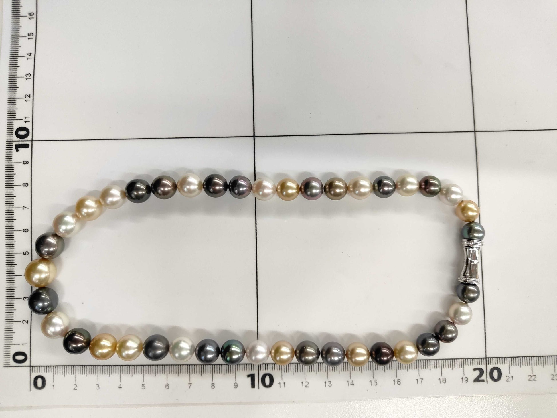 TASAKI 45cm Semi-Round Pearl Necklace, Diameter 9.0-11.8mm, Sterling Silver, 64.7g 