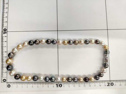 TASAKI 45cm Semi-Round Pearl Necklace, Diameter 9.0-11.8mm, Sterling Silver, 64.7g 