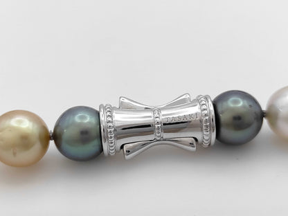 TASAKI 45cm Semi-Round Pearl Necklace, Diameter 9.0-11.8mm, Sterling Silver, 64.7g 