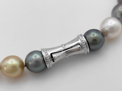 TASAKI 45cm Semi-Round Pearl Necklace, Diameter 9.0-11.8mm, Sterling Silver, 64.7g 