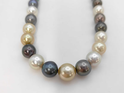 TASAKI 45cm Semi-Round Pearl Necklace, Diameter 9.0-11.8mm, Sterling Silver, 64.7g 