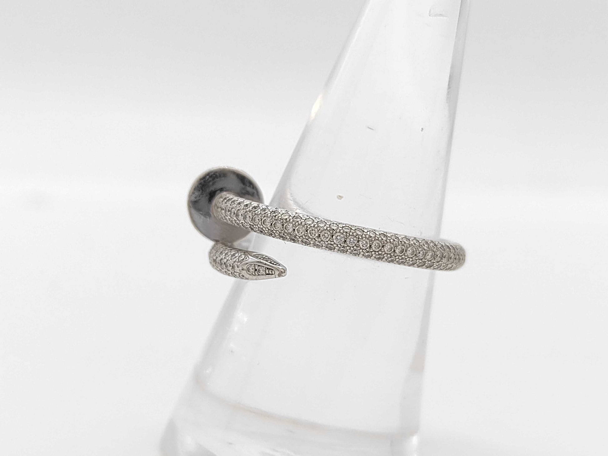 Cartier Juste un Clou Classic Model #6 Full Pavé WG Au750 7.3g Ring 